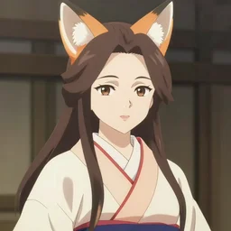 A close-up anime portrait of Ssunbiki a noble Japanese lady with fox ears wearing a silk kimono from Skyrim, by a professional manga illustrator, Stanley Artgerm Lau, WLOP, Rossdraws, James Jean, Andrei Riabovitchev, Marc Simonetti, and Sakimichan, tranding on artstation