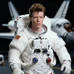 david bowie as an astronaut on the space shuttle