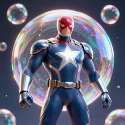 the thing from fantastic four made of iridescent bubbles