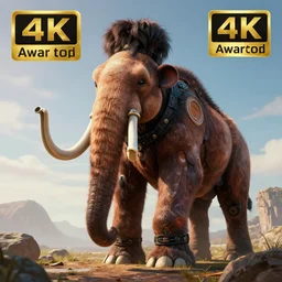 photo of a robot mammoth in the style of horizon zero dawn, highly detailed, 4 k, hdr, smooth, sharp focus, high resolution, award - winning photo