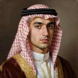 bald young man in arabic noble dress, conleth hill face, highly detailed oil painting, masterpiece protrait, top lighting, realistic shaded, 8 k realistic, hyper detailed, digital painting
