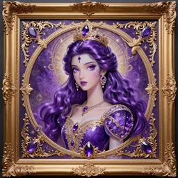 princess of amethyst, gorgeous, ornate, intricate, detailed, stunning, framed masterpiece, 4 k