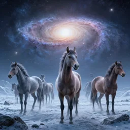 a group of centaur like sentient creatures from a world in the andromeda galaxy adapted to live in the extreme cold in the southern hemisphere of their planet