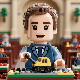 scott morrison playing with his mining equipment lego set on the parliament floor, highly detailed photo, retouched in photo shop, detailed face, symmetrical eyes
