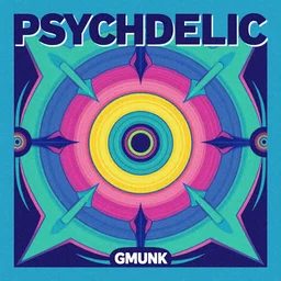 psychdelic album cover design in beautiful cool colors by GMUNK