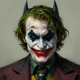 half batman half joker face, digital painting, amazing detail, artstation, cgsociety, photorealistic n 9