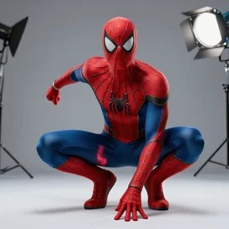 professional photo spiderman new costume!!! studio lighting, very detailed, unreal engine, canon photo!!!!, professional lighting, good composition, rule of thirds, winning award photo, real, spiderman new costume