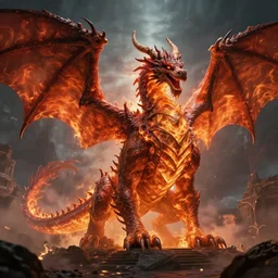giant magestic fire dragon