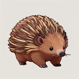 character design of cute australian echidna, cartoon style