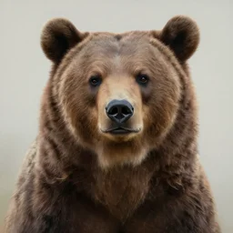 a portrait of a bear, front close - up, artistically realistic, fine art by peter mohrbacher & marc simonetti