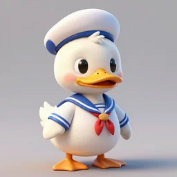 award - winning detailed concept art of a cute iconic anthropomorphic little duck character wearing a sailor suit. art by wlop on bcy. net, realistic. detailed feathers, art by cheng yi. artstationhd, artgerm, disney pixar