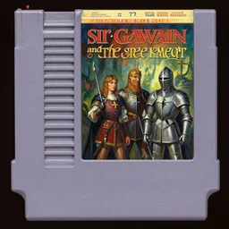 1 9 7 9 retro fantasy box art nes. commodore 6 4. sir gawain and the green knight. a 2 4. artgerm. low detail. keith parkinson. oil on canvas