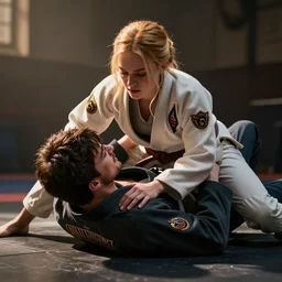 katniss everdeen uses a jiu jitsu triangle choke on harry potter