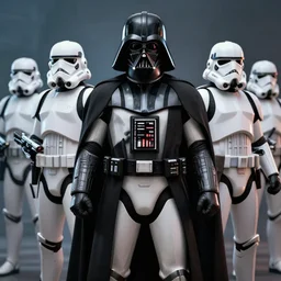 army of storm troopers behind Darth Vader highly detailed digital art