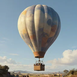 concept art of a giant hot air balloon equipped for war by gerald brom
