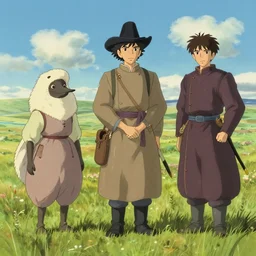 mongolia, in the style of studio ghibli, j. c. leyendecker, greg rutkowski, artem