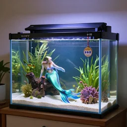 sony a 7 s award winning photo of a mermaid in a designed home aquarium
