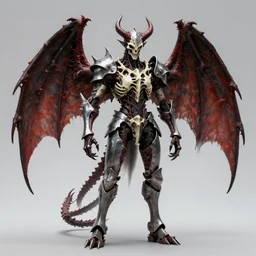 am a jean giraud, artgerm, devil in armor made of iron and dragon bones, with hellish devil wings, height detailed body elements