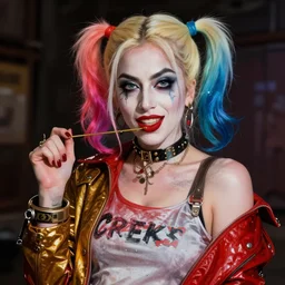 Lady Gaga as Harley Quinn, digital painting