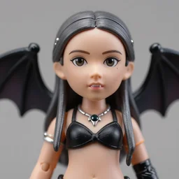 closeup face profile portrait of tin toy greta thunberg with fangs and bat wings, bikini, depth of field, zeiss lens, detailed, symmetrical, centered, fashion photoshoot, by nicoletta ceccoli, mark ryden, lostfish, breathtaking, 8 k resolution, extremely detailed, beautiful, establishing shot, artistic, hyperrealistic, octane render