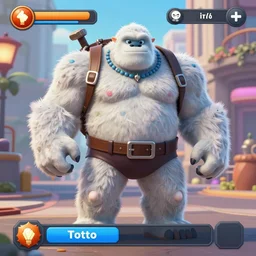 a yeti as a new street fighter character, screenshot, character select