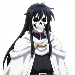 Ainz Ooal Gown from Overlord, skeleton face, in a robe, style illustrator so-bin, in the anime style, 4k