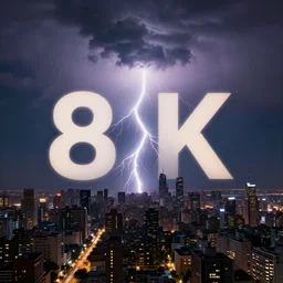 city, lightning storm, 8k, wide shot, volumetric lighting, national geographic, professional, ultra fine detail, DSLR, concept art, artstation hd,