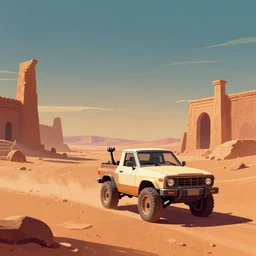 rover exploring ancient ruins in mars, retrowave epic art, trending on art station