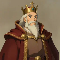 portrait of a medieval old king, artstation, cartoon, elegant, highly detailed, digital painting, concept art, smooth, sharp focus, illustration, art by ghibli!, makoto shinkai!, bluth!, fujita goro!, giraud!, ghailan!, akihiko yoshida!, fadeev! 8 k