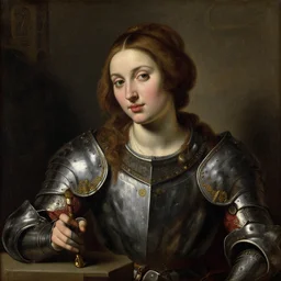 detailed face, sitting, oil painting pretty girls and the knight lancelot sitting at the round table in camelot, artemisia gentileschi - n 4 - w 7 6 8