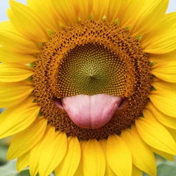 a photo of sunflower with real human mouth in marvel movie, 3 5 mm