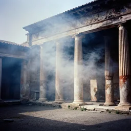 smoke,!!! colorized photography, pompeii, dramatic light, zdzidaw, ultrafine, hyperrealistic, 3 2 k, 3 5 mm film still, movie