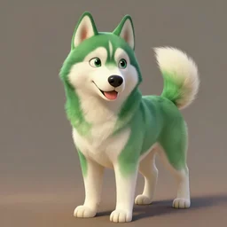 green anthropomorphic husky human, artstation, disney, highly detailed painting