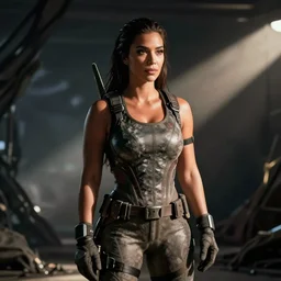 film still of kim kardashian as Ellen Ripley in Alien,