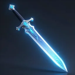 a futuristic glowing sword, energy indicator on hilt, glowing blue accents