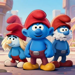 the smurfs version the avengers, digital art, artstation trend, well detailed