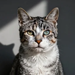 cat with corpse paint, studio photography