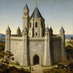 Minas Tirith by Bruegel, oil-painting, masterpiece