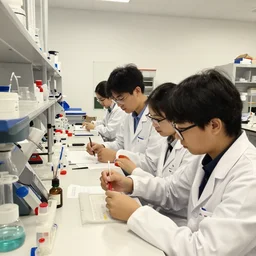 lab science students at internship AR- 16:9