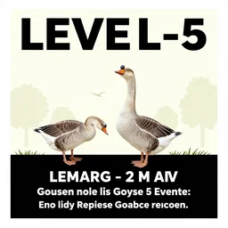 simple public information poster warning of a level 5 goose event