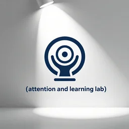 a professional vector logo for ( ( attention and learning lab ) ), pictorial mark, psychology, spotlight, uncovering hidden, research lab, modern, stylized, minimalist, flat, hd, simplistic, white background