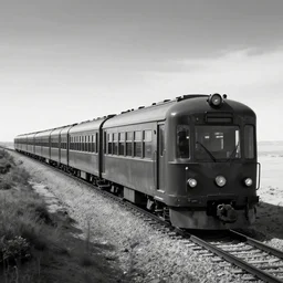 endless train, dream, greyscale, 4k, by Salvador Dali