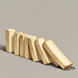 melting dominos, illustration by anatoly fomenko