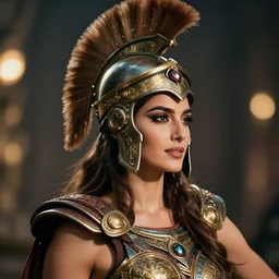 photorealistic head and shoulders photo of beautiful female ornate fantasy greek spartan warrior goddess, confident, Neil Blevins, Frank frazetta, arney freytag, Ritu Kumar, Sabyasachi Mukherjee, Annie Leibowitz, Magic the gathering,octane, bokeh, 8k, fashion pose, cinematic, 28mm