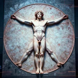 vitruvian man, cyberpunk