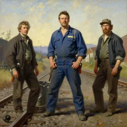 neil patrick harris is a railroad worker, painting by gaston bussiere, craig mullins, j. c. leyendecker, tom of finland