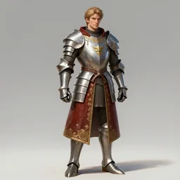 man in ornate suit of armor imbued with magic, fantasy, medieval, character design, single character concept art, medium shot, rule of thirds,