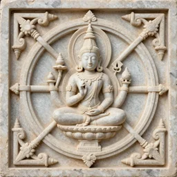 detailed section of a decorative stone panel ornamented with vimana. Hindu artifact, 4K high quality museum collection photograph