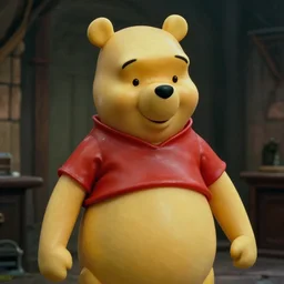 film still of winnie the pooh in latex scary hr giger monster realistic