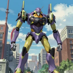 A giant robot in the Northend neighborhood Boston, MA in anime style highly detailed by Makoto Shinkai and Raphael Lacoste